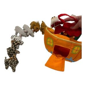 Adorable vintage orange Noah’s Ark plushie stuffed animal set toys gifts 🎁